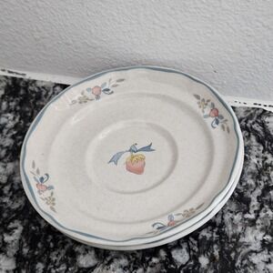 International China stoneware saucer Marmalade Country Harvest pattern set of 2